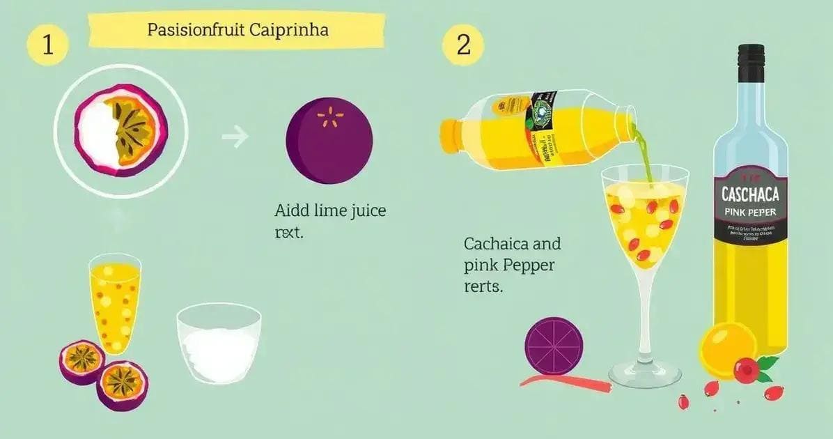 Detaillierte Zubereitung der Passionsfrucht-Caipiríssima