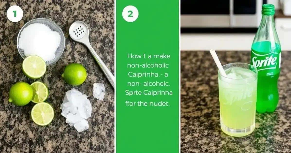 Detaillierte Zubereitung der Sprite-Caipirinha ohne Alkohol