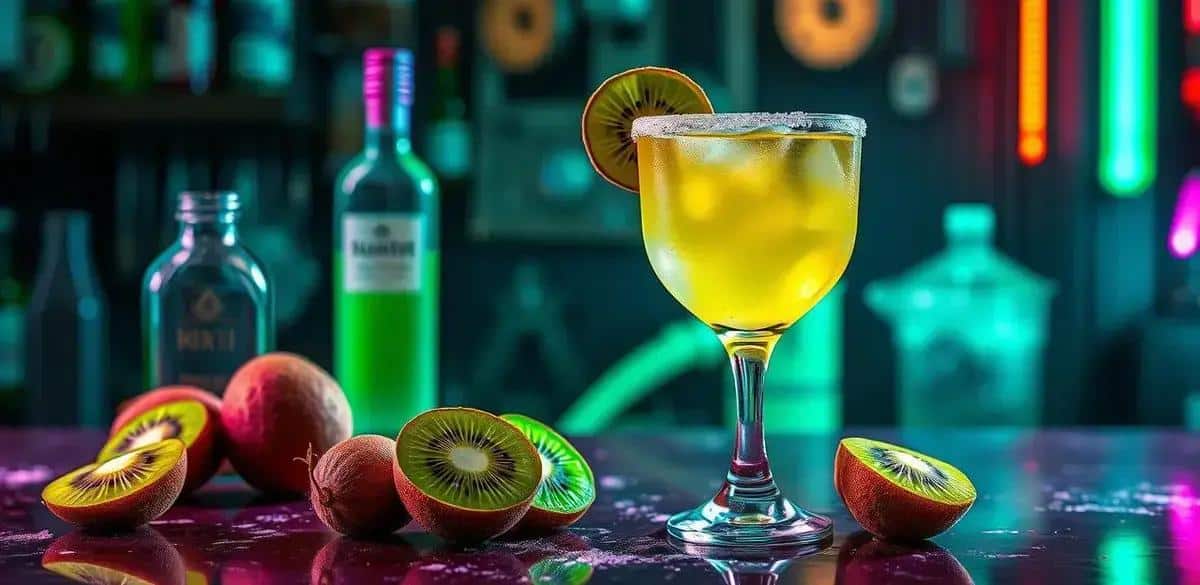 Detaillierte Zubereitung des Kiwi-Margarita-Drinks
