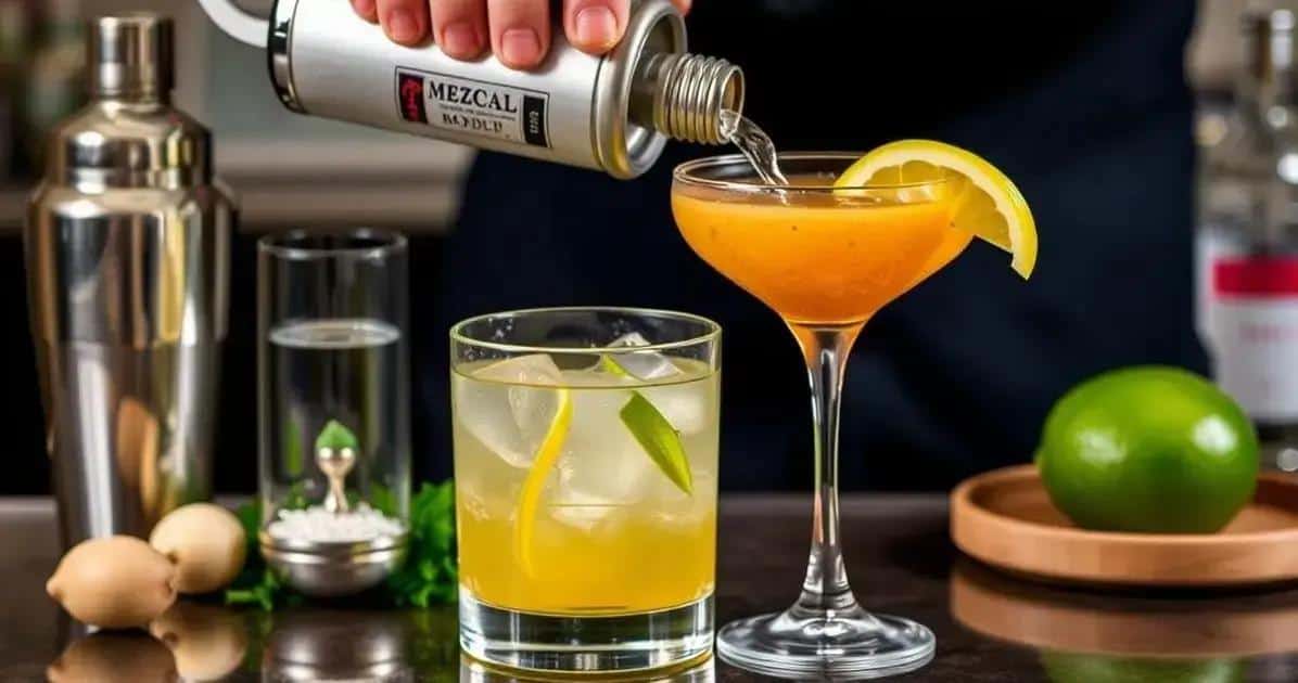 Detaillierte Zubereitung des Mezcal Sour