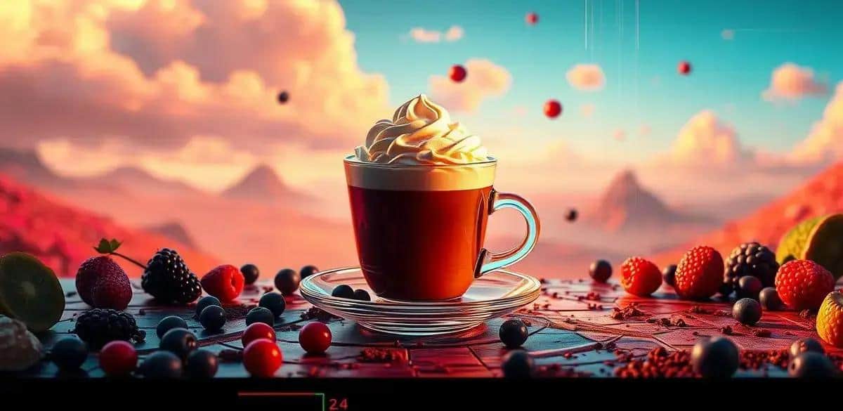 Die Zubereitung des Kaffee mit Beerenlikör und Schlagsahne