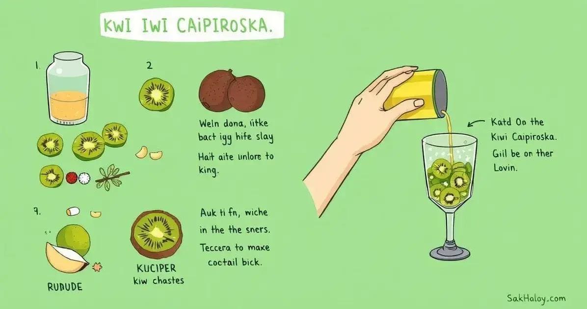 Die Zubereitungsmethode für Kiwi-Caipiroska