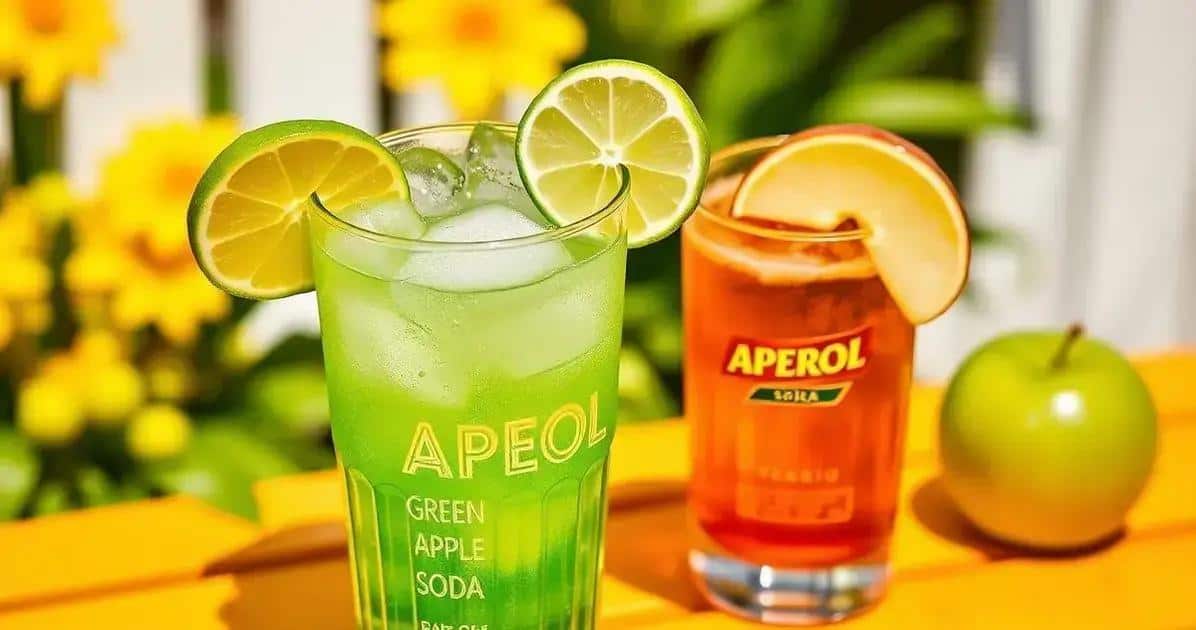 Die Zutaten für Aperol mit grünem Apfelsoda