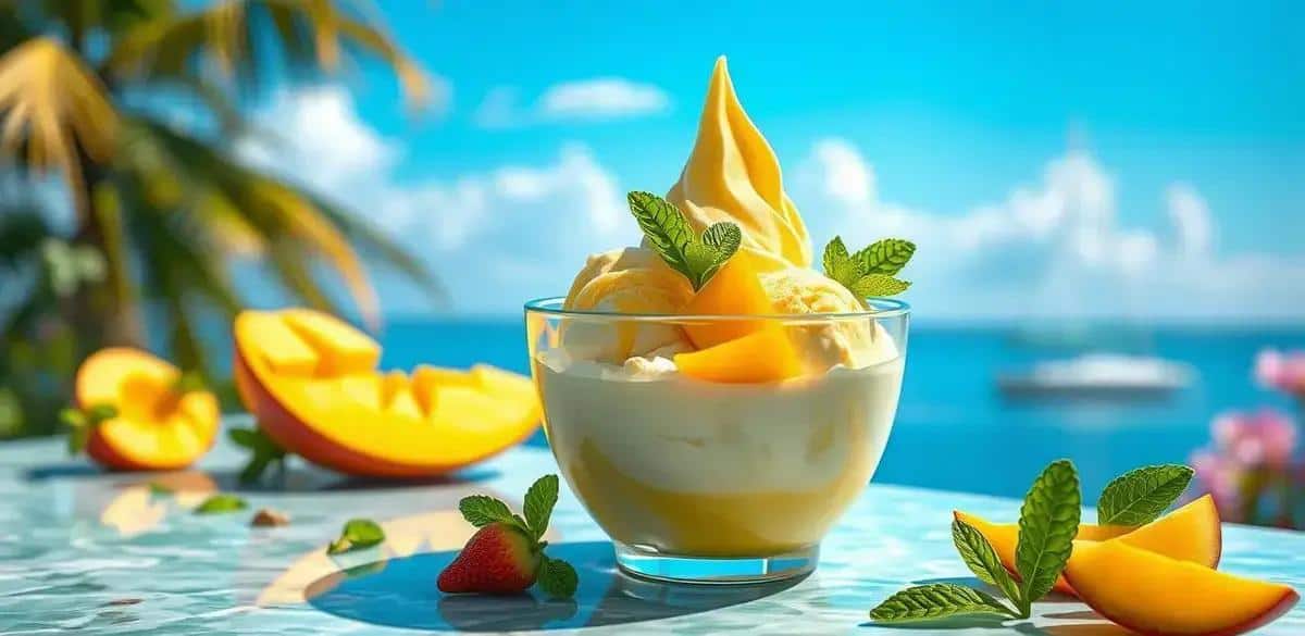 Eis mit Mango- und Minzlikör: Ein erfrischender Cocktailgenuss