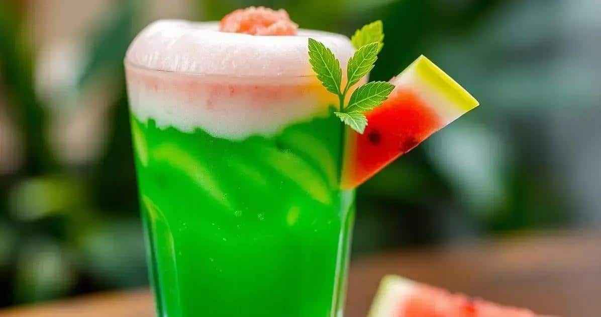 Grüner Drink mit Wassermelonenschaum und Ingwer: Eine erfrischende Freude!