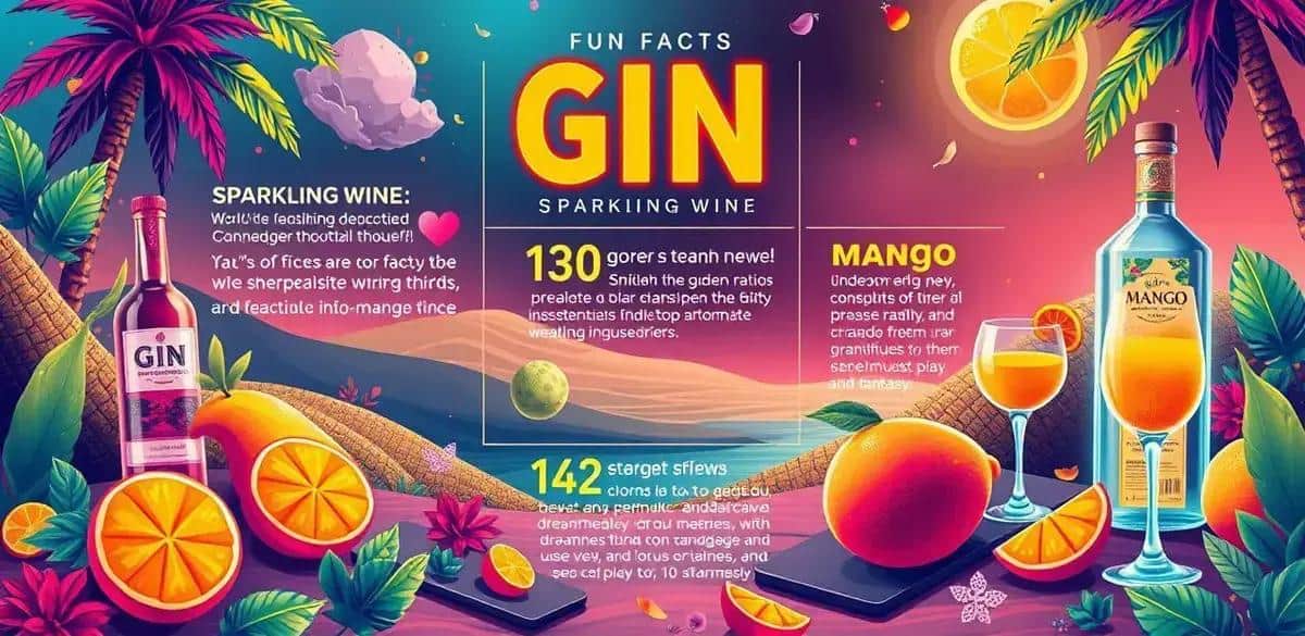Kuriositäten über Gin mit Sekt und Mangosaft