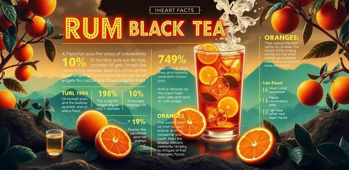 Kuriositäten über Rum mit schwarzem Tee und Orange