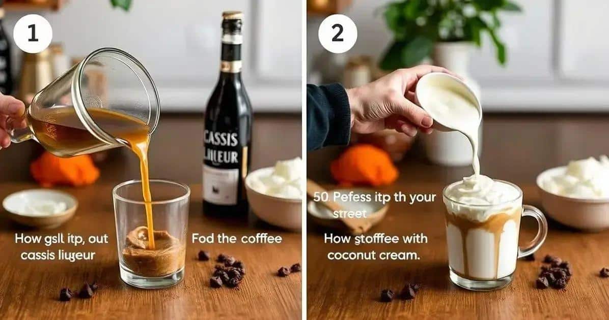 So bereiten Sie Kaffee mit Cassislikör und Kokoscreme zu