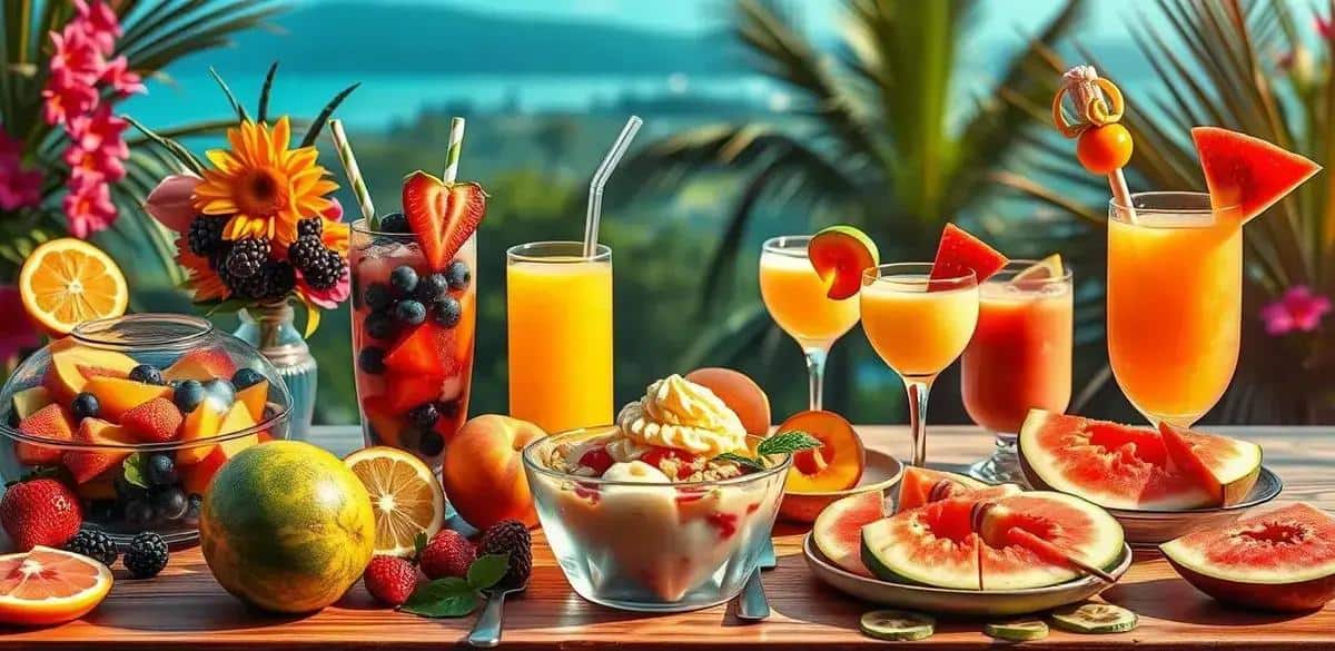 Sommerfrüchte in verschiedenen Rezepten