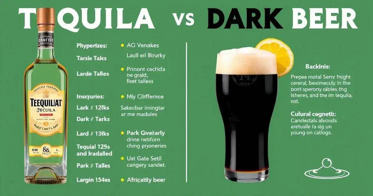 Tequila und dunkles Bier im Vergleich