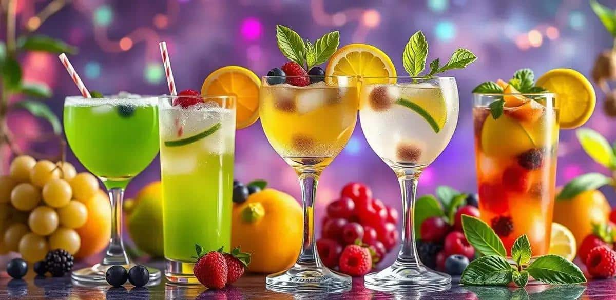 Variationen der grünen Trauben-Caipirinha
