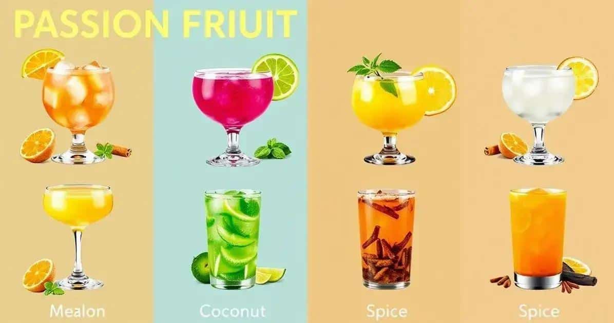 Variationen der Passionsfrucht-Caipiríssima