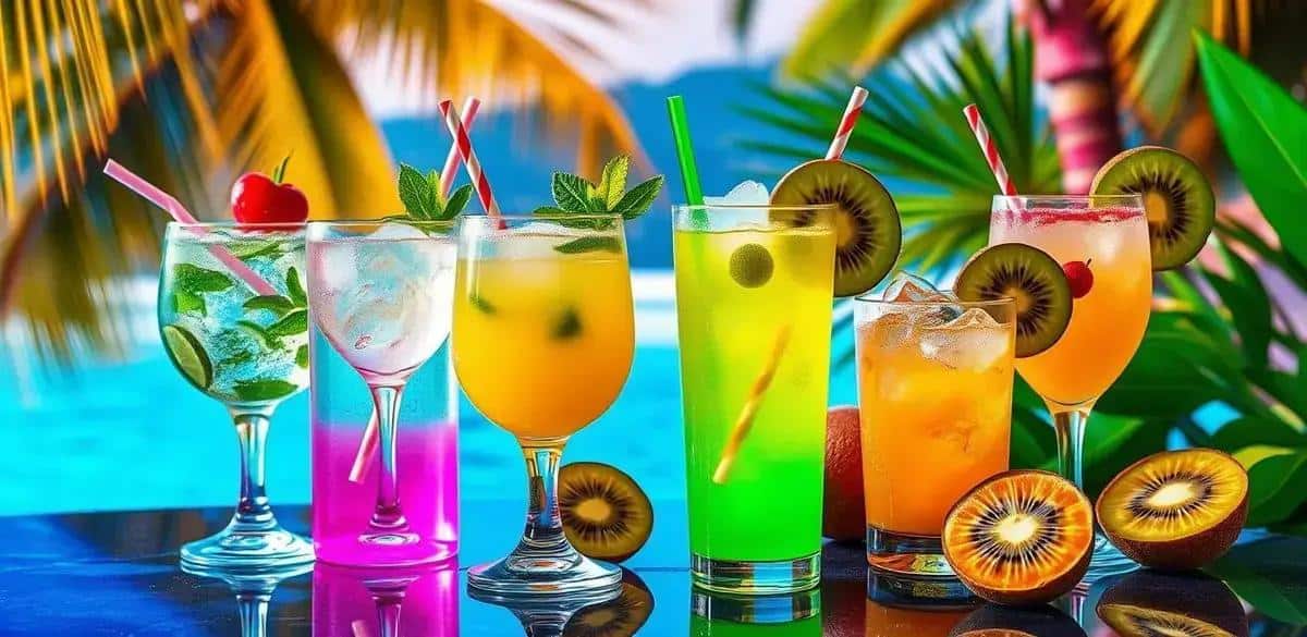 Variationen des Kiwi-Daiquiri mit Ingwer