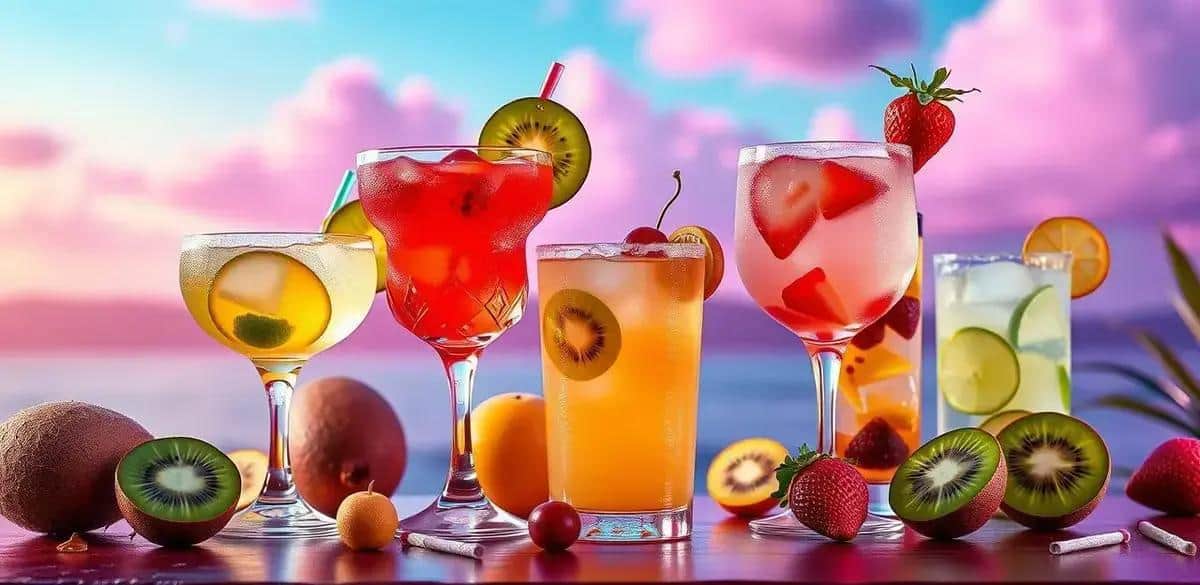 Variationen des Kiwi-Margarita-Drinks