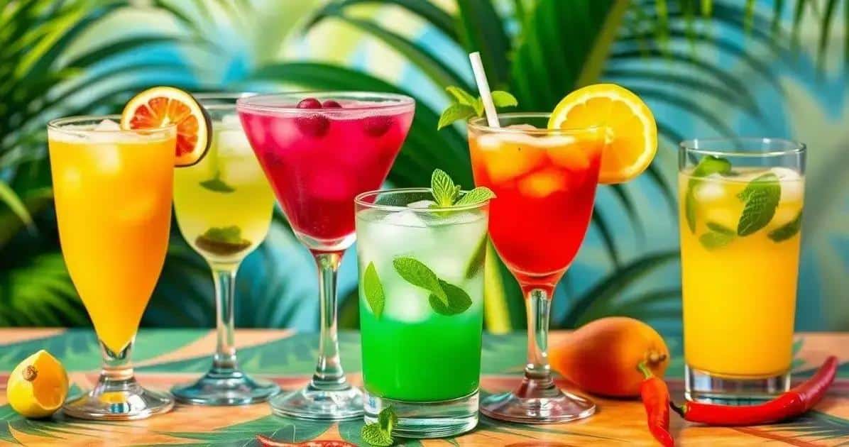 Variationen des Mango-Mojito mit Ingwerschaum