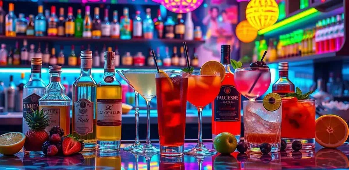 Variationen von Drinks mit Likör