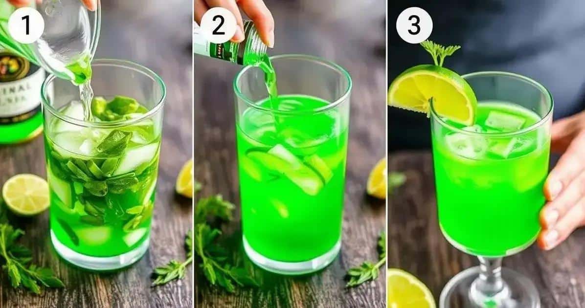 Vorbereitung des Grünen Drinks mit Wodka