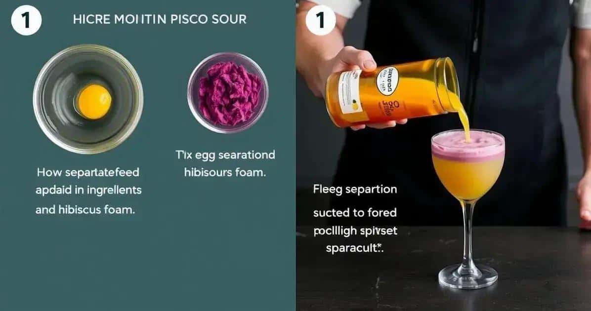 Vorbereitung des Pisco Sour mit Hibiskusschaum