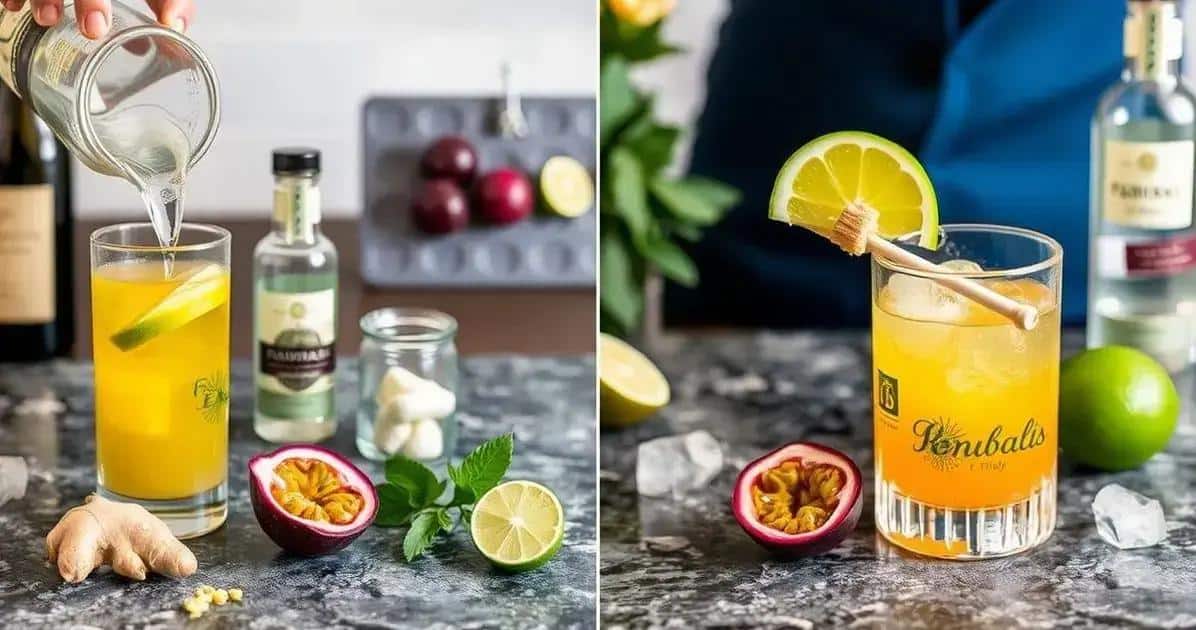 Vorbereitungsmethode für Passionsfrucht-Caipiroska mit Ingwer
