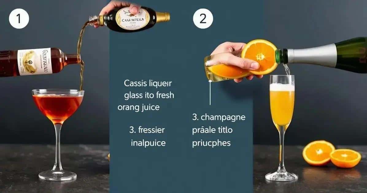 Wie macht man Champagner mit Cassislikör und Orange?