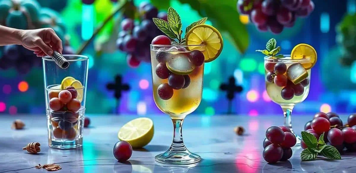 Zubereitung der Grüne-Trauben-Caipirinha