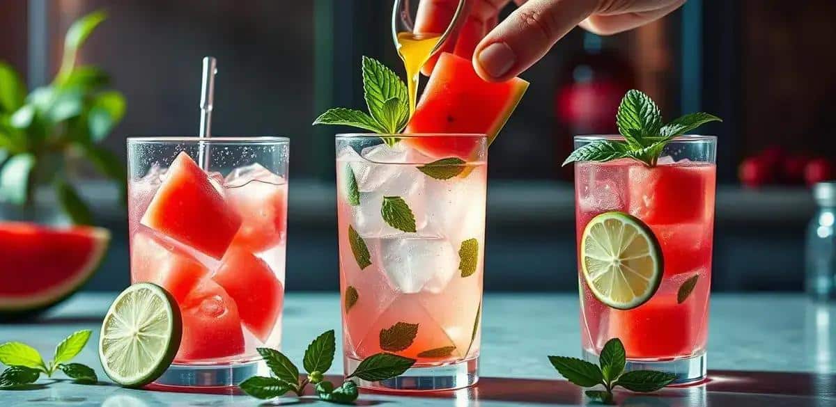 Zubereitung der Wassermelonen-Caipiroska