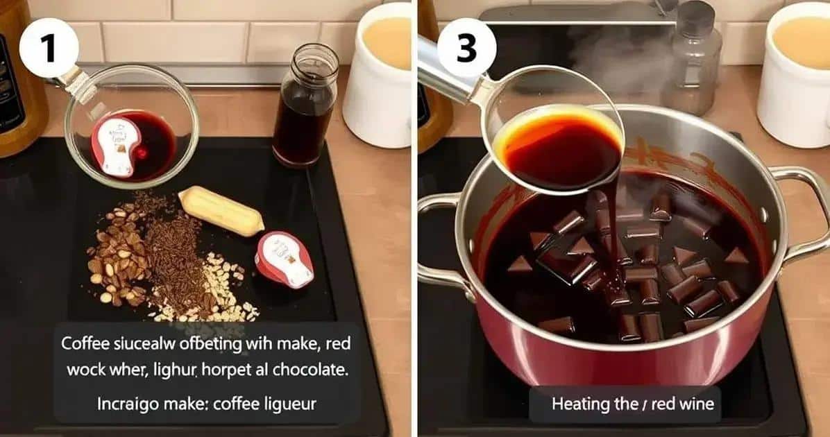 Zubereitungsmethode für Rotwein mit Kaffeelikör und Schokolade