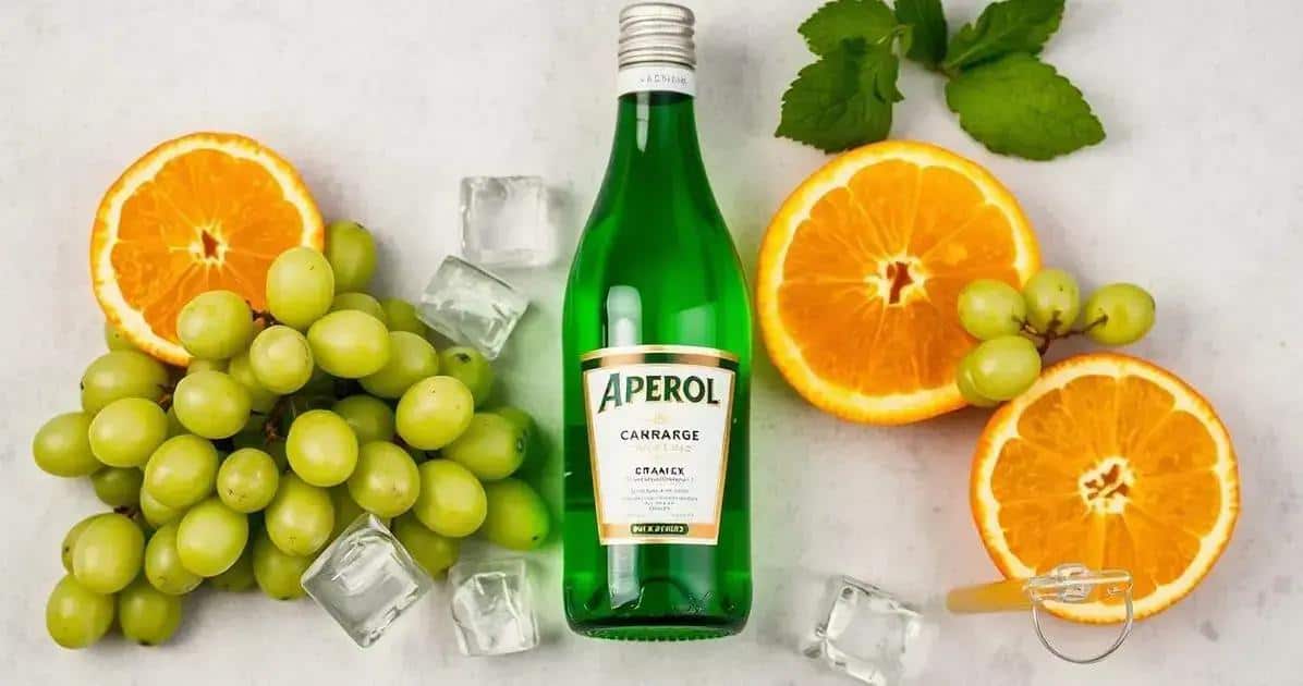 Zutaten für Aperol mit grünem Traubensekt