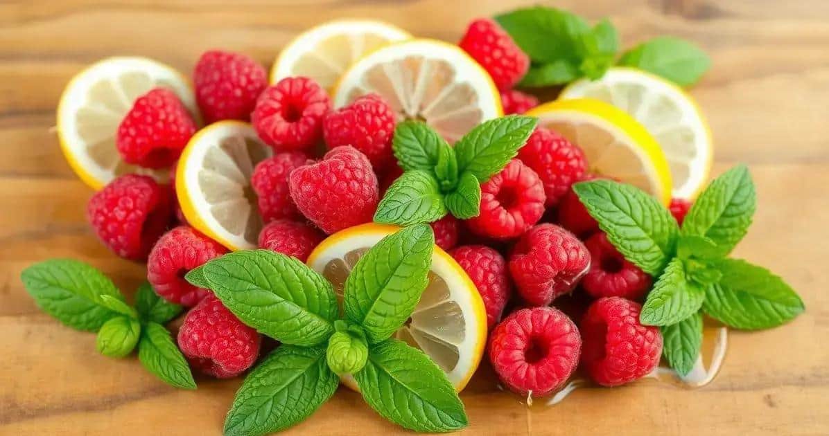 Zutaten für den Drink mit Himbeeren
