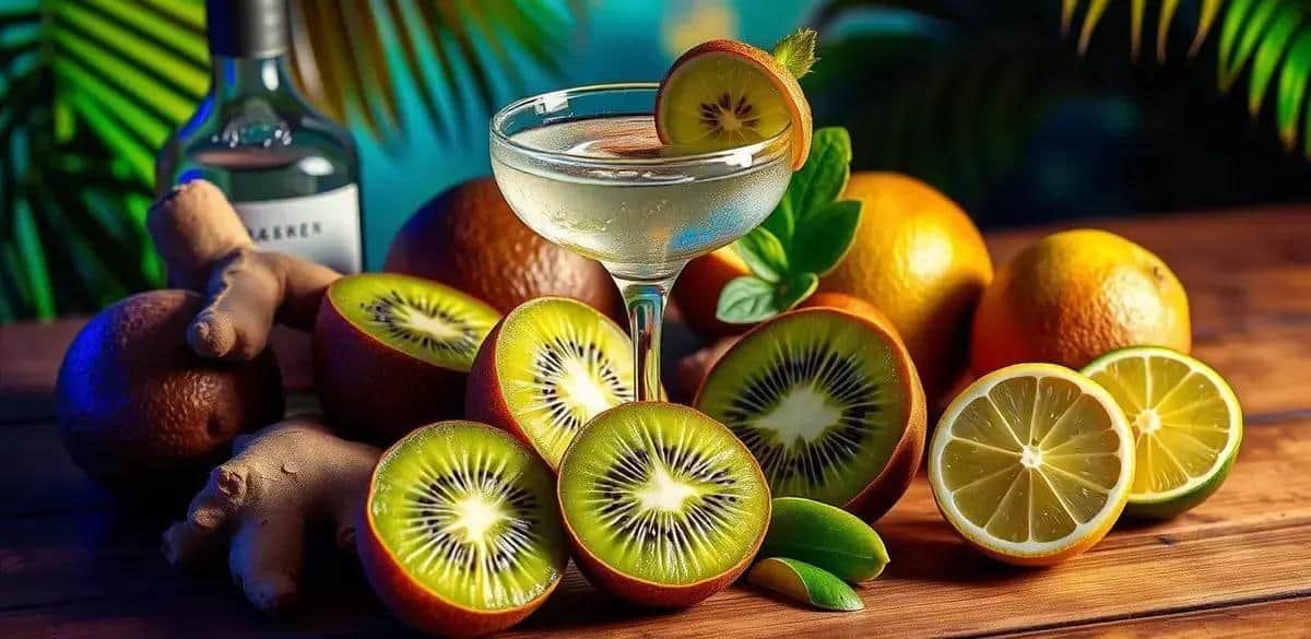 Zutaten für den Kiwi-Daiquiri mit Ingwer