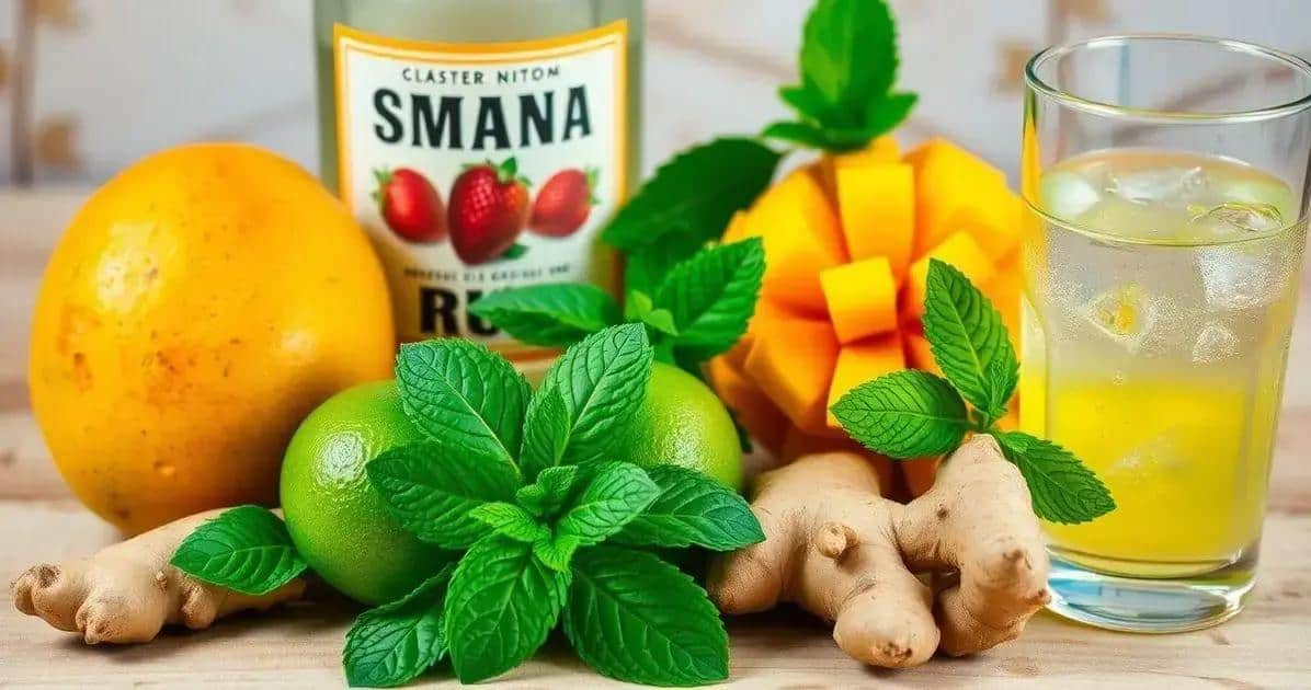 Zutaten für den Mango-Mojito mit Ingwerschaum