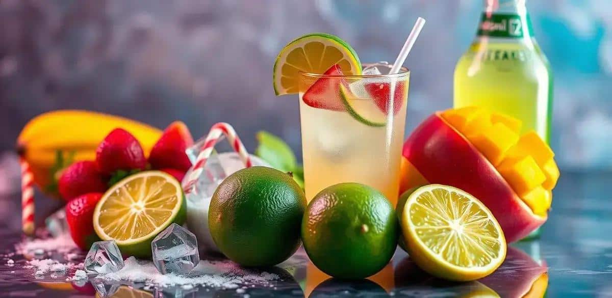 Zutaten für die Frucht-Caipirinha