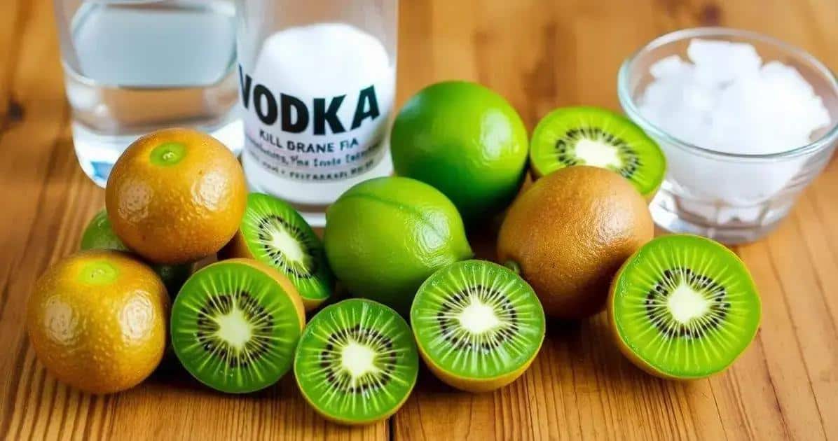 Zutaten für die Kiwi-Caipiroska