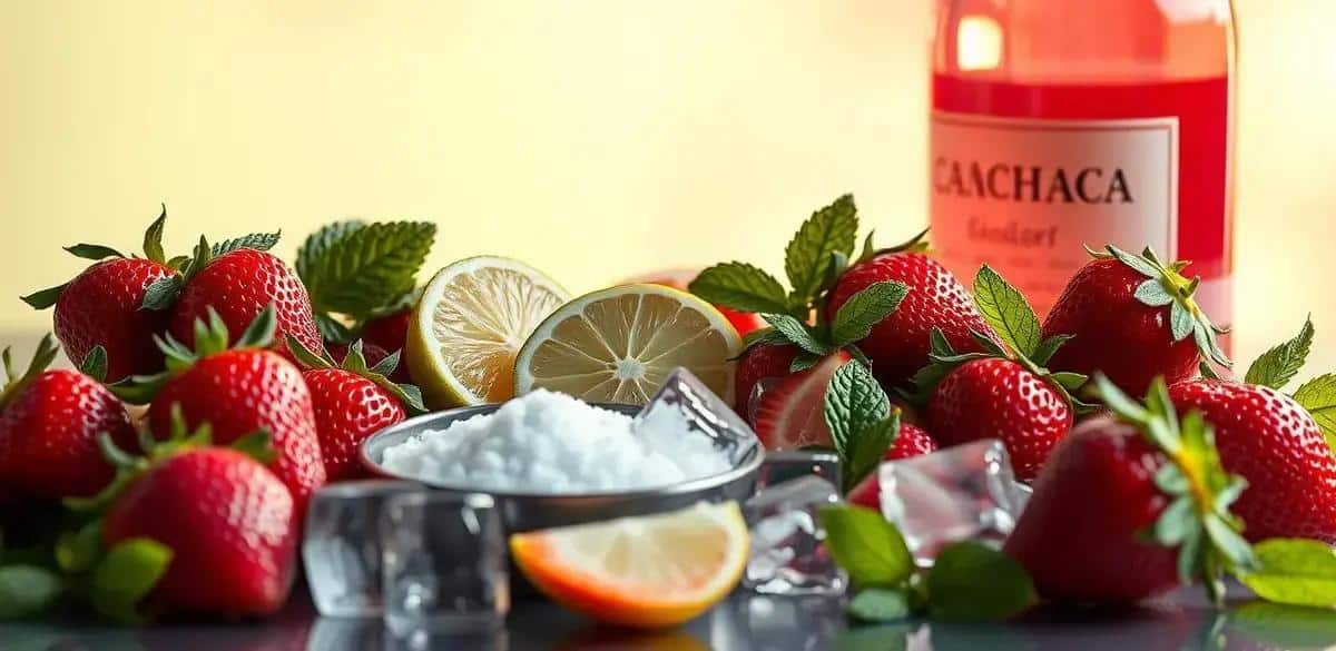 Zutaten für die perfekte Erdbeer-Caipirinha