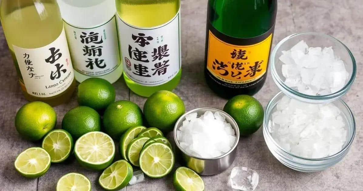 Zutaten für die Sake-Caipirinha