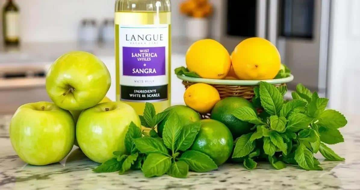 Zutaten für die Sangria mit Weißwein und grünem Apfel