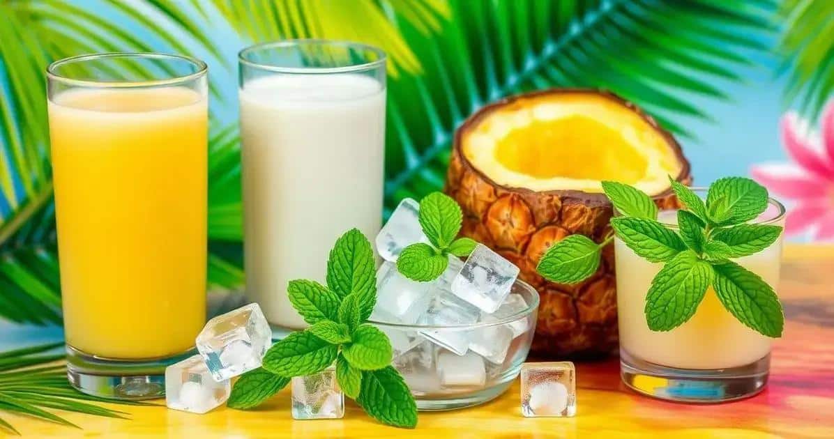 Zutaten für eine alkoholfreie Piña Colada