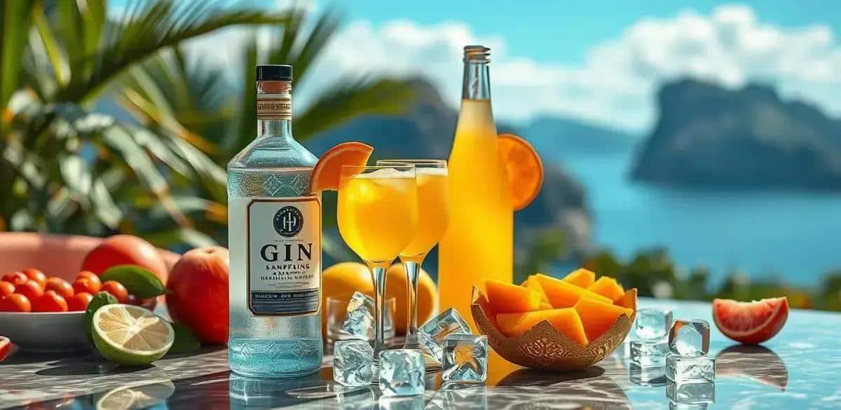 Zutaten für Gin mit Sekt und Mangosaft