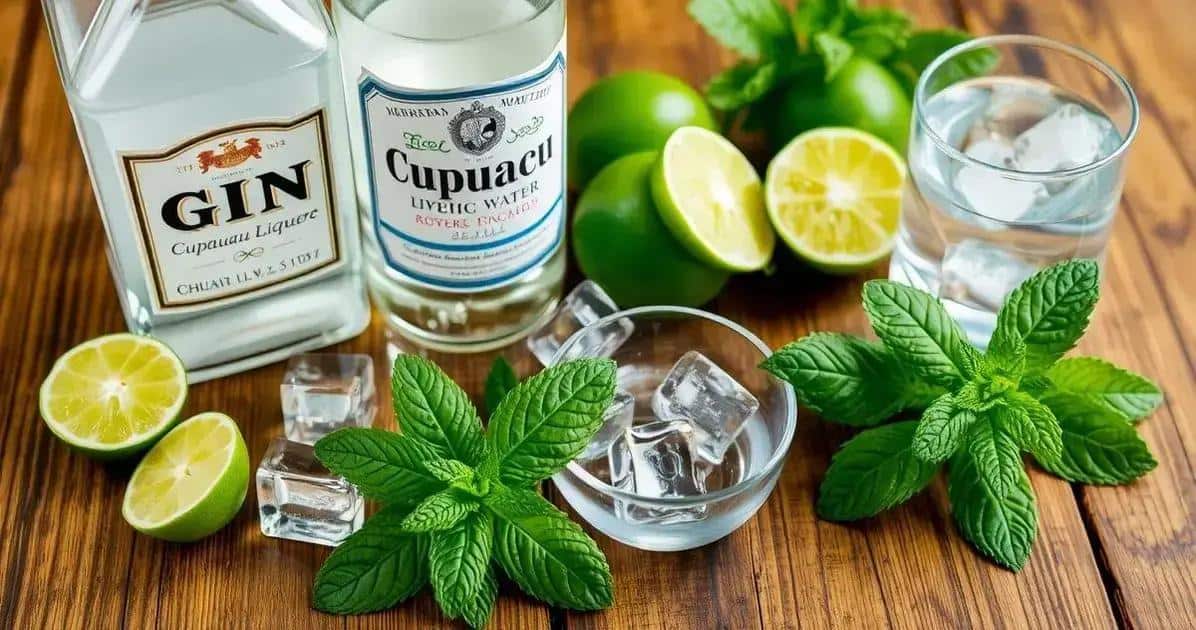 Zutaten für Gin Tonic mit Cupuaçu-Likör
