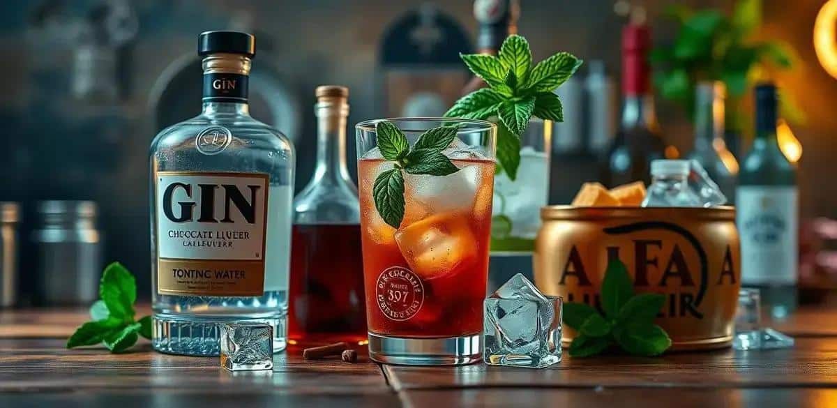 Zutaten für Gin Tonic mit Schokoladenlikör