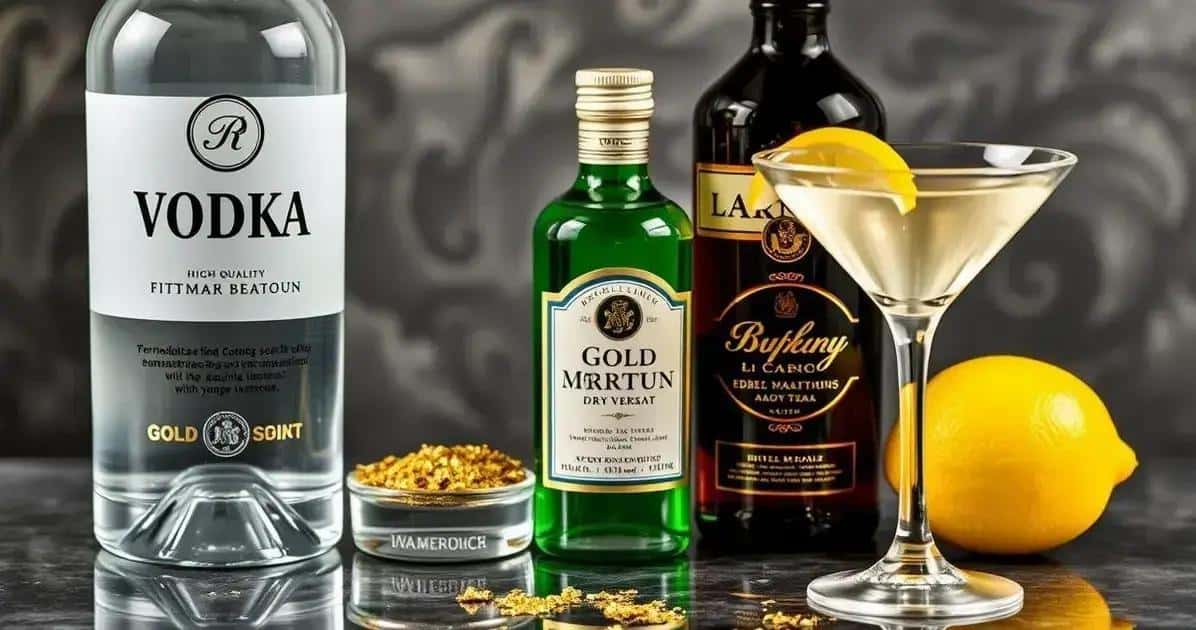 Zutaten für Gold-Martini