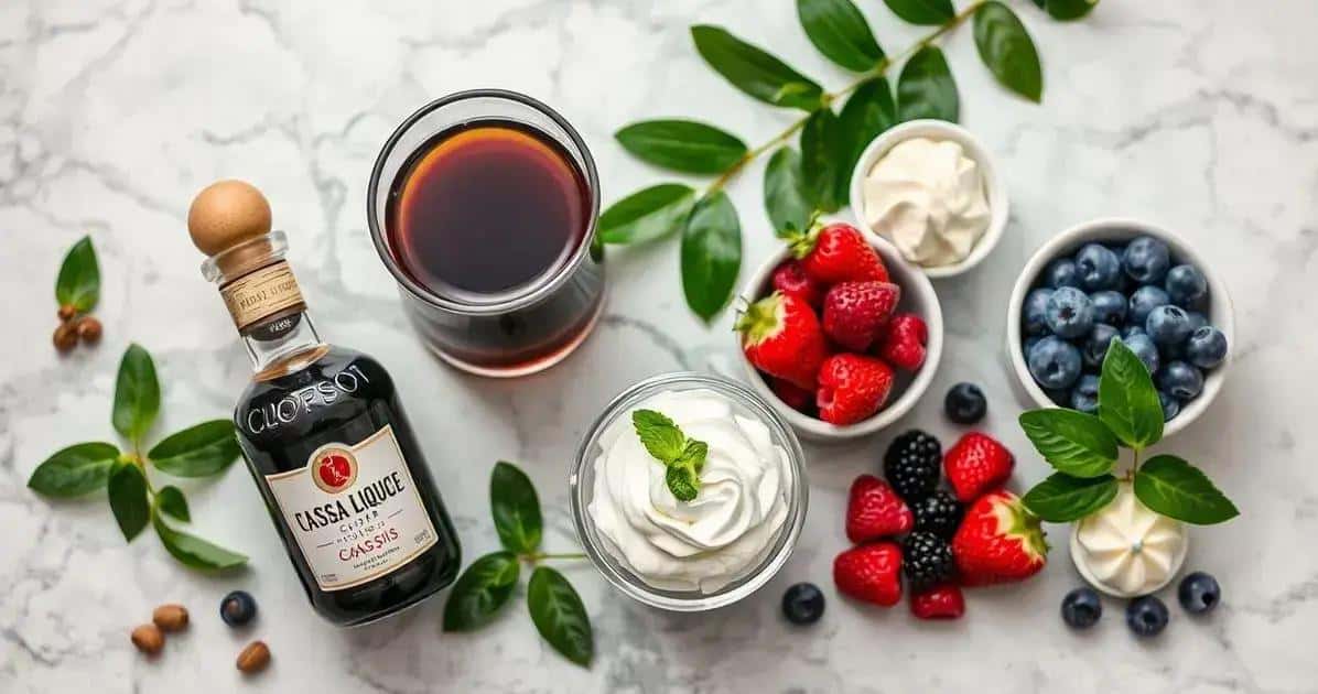 Zutaten für Kaffee mit Cassislikör und Kokoscreme