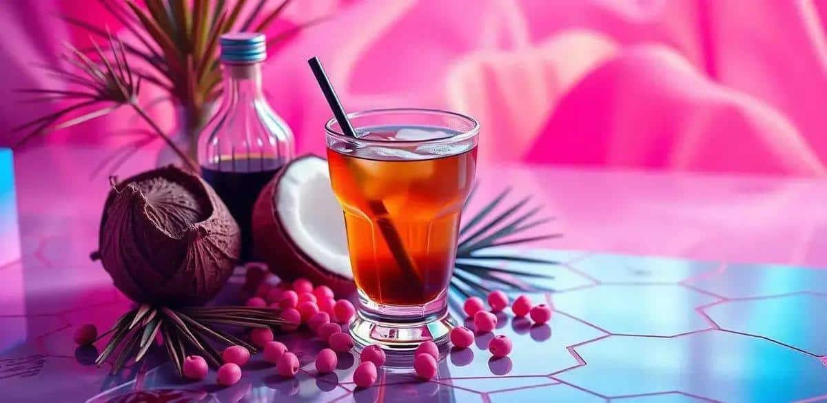Zutaten für Kaffee mit Kokoslikör und rosa Pfeffer