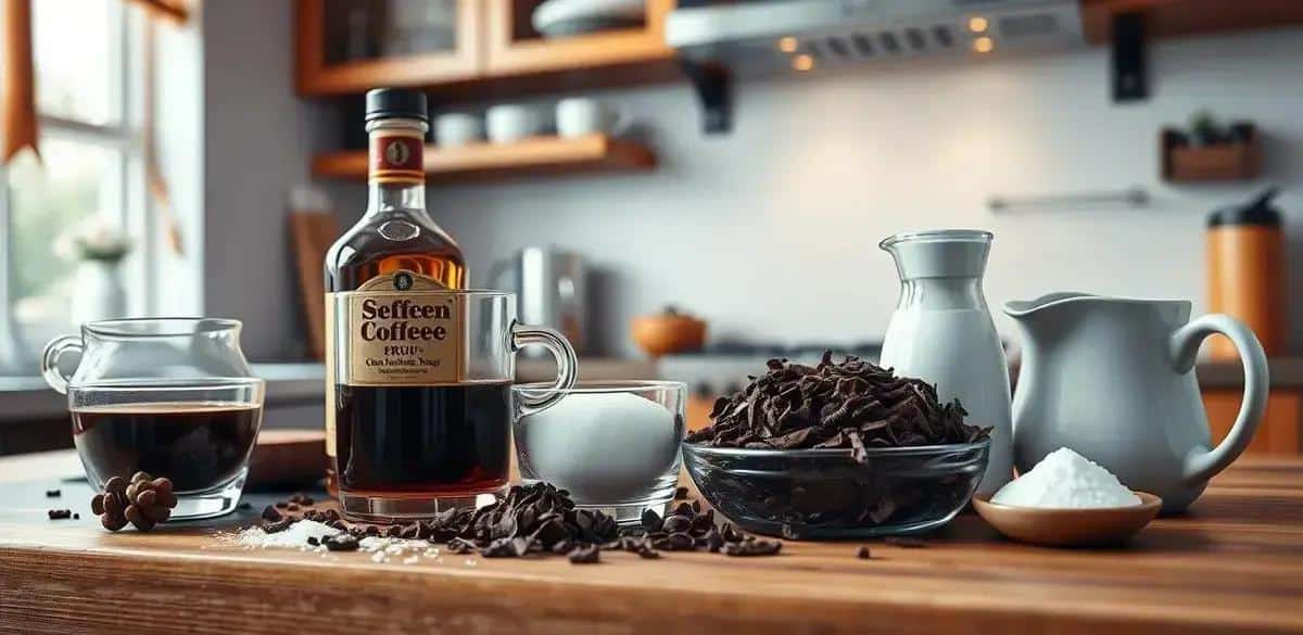 Zutaten für Kaffee mit Rum und Schokoladenraspeln