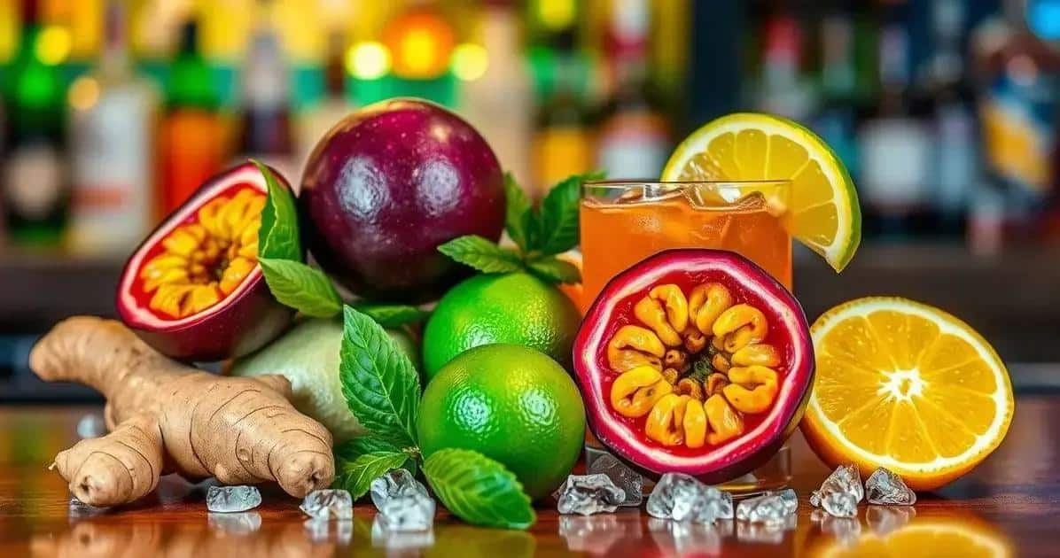 Zutaten für Passionsfrucht-Caipiroska mit Ingwer