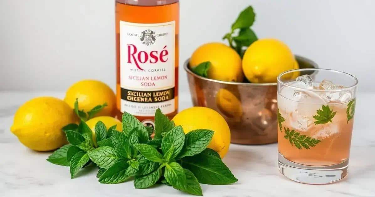 Zutaten für Roséwein mit sizilianischem Zitronensoda