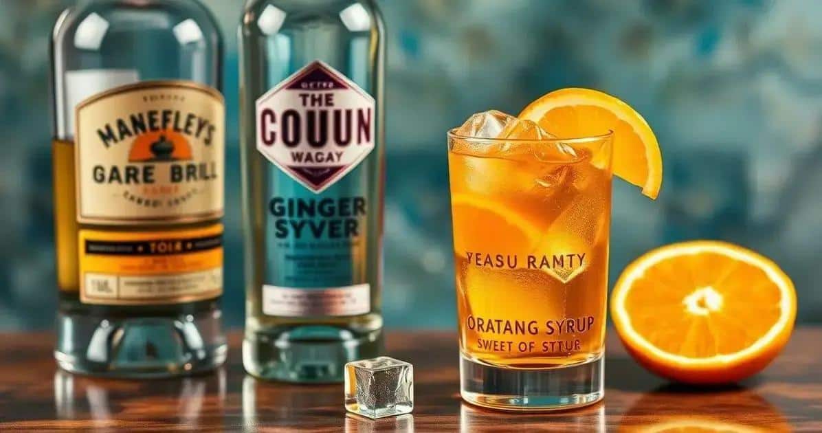 Zutaten für Rum mit Orangensaft und Ingwer