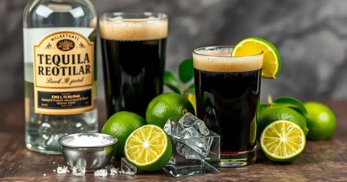 Zutaten für Tequila mit dunklem Bier
