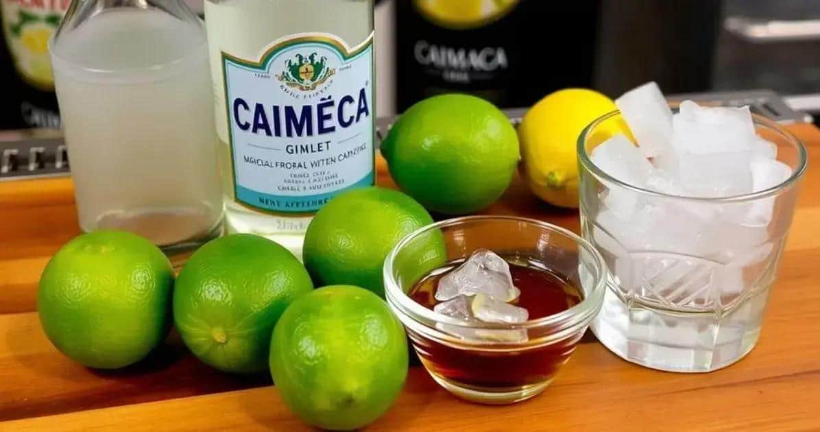 Zutatenliste für den Gimlet mit Cachaça