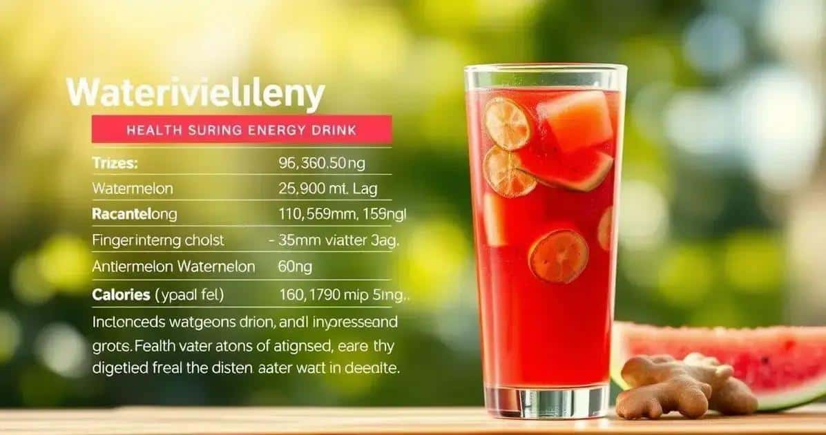 Nährwerte des Energydrinks mit Wassermelonensaft und Ingwer